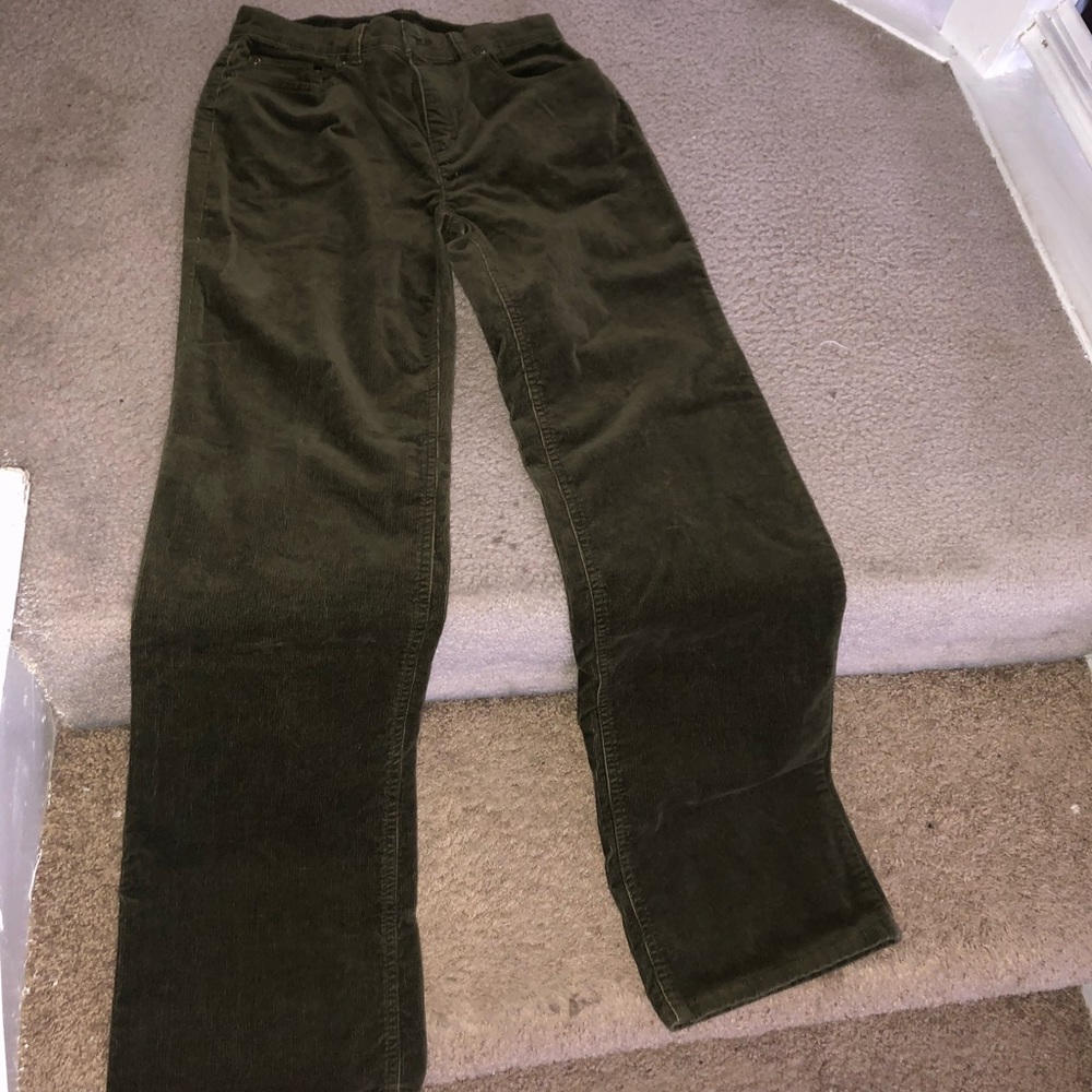 Green corduroy pants